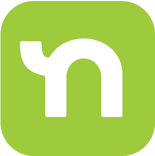 a green and white icon with the letter n.